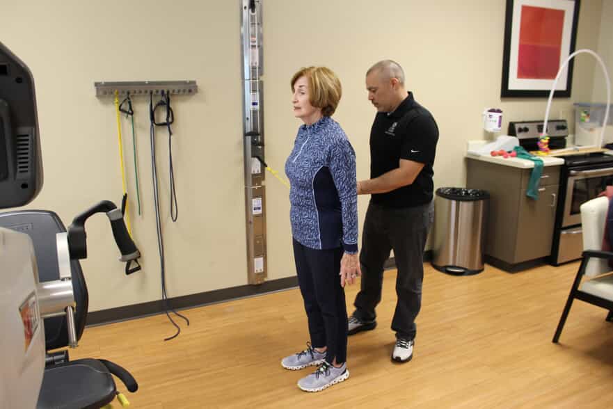 Brandon Johnson, DCH Occupational Therapist, was Becky’s primary therapist at the CORE Center helping her on her journey from surgery to recovery 